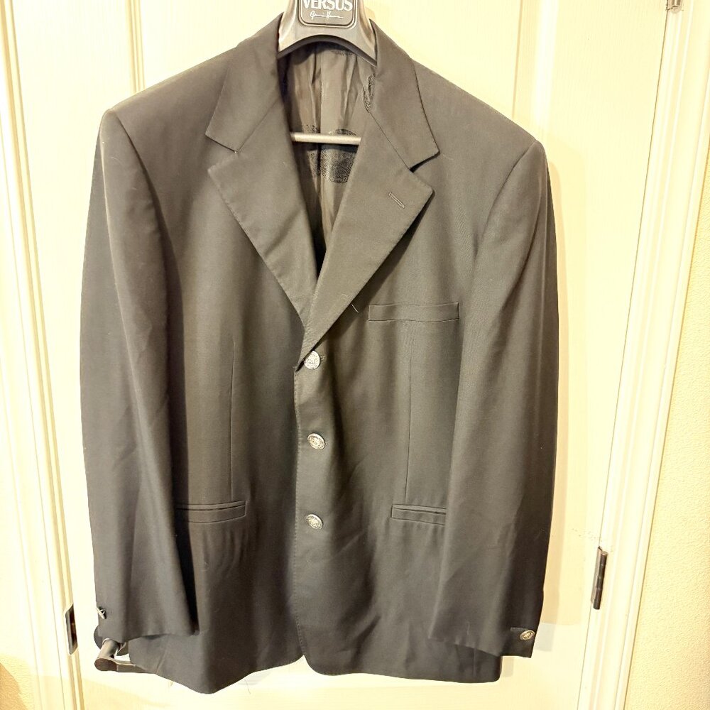 $3000 Authentic GIANNI VERSACE Made in ITALY Medusa Men's Black Blazer Sz.54R